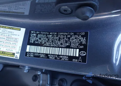 2024 Lexus Ux 250H F Sport Handling z USA, uszkodzony, nr VIN JTHR6JBH5R2189887